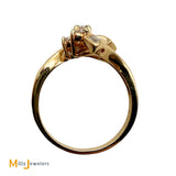 Signed 14K Yellow Gold 0.62ctw Baguette and Round Brilliant Diamond Band Ring Size 6.5