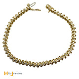 14K Yellow Gold 0.83ctw Round Brilliant Diamond Tennis Bracelet 6.75"