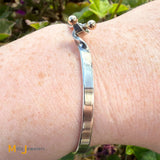 Vintage Tiffany & Co. Sterling Silver 925 and 14K Yellow Gold Trim Hook and Eye Bangle Bracelet