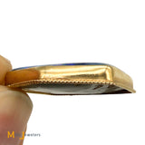 14K Yellow Gold Crazed Asymmetrical Australian Fire Opal Bezel Set Slide Pendant