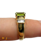 14k Yellow Gold 1.76ct Oval Peridot 0.24ctw Diamond Cocktail Ring Size 6.25