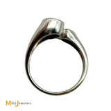 Legend Jewelry 14k White Gold 0.75ct Tanzanite and 0.11ct Diamond Bypass Ring Size 6.75