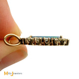 14K Yellow Gold 1.17ct Australian Fire Opal and Diamond Oval Pendant