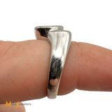 Legend Jewelry 14k White Gold 0.75ct Tanzanite and 0.11ct Diamond Bypass Ring Size 6.75