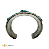 Vintage Signed MM Sterling Silver 925 Turquoise Frame Cuff Bracelet