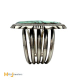 Loren Thomas Begay Sterling Silver 925 Navajo Large 55ct Oval Turquoise Cuff Bracelet