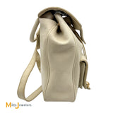 Vintage Chanel Double C Cream Lambskin Drawstring Flap Backpack