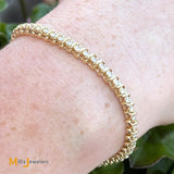 14K Yellow Gold 0.83ctw Round Brilliant Diamond Tennis Bracelet 6.75"