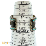 Vintage Signed MM Sterling Silver 925 Turquoise Frame Cuff Bracelet