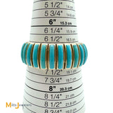 Vintage Betty Thomas Sanel Navajo Sterling Silver 925 Turquoise Link Bracelet 7"