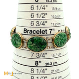 14k Yellow Gold Hand-Carved Jade 12.25ctw Link Bracelet Size 7.25