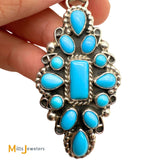 Genevieve Jones Navajo Sterling Silver 925 Sleeping Beauty Turquoise Dangle Pendant