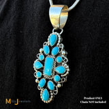 Genevieve Jones Navajo Sterling Silver 925 Sleeping Beauty Turquoise Dangle Pendant