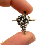 Vintage Sterling Silver 925 Grapevine Cufflink and Button Clip Set