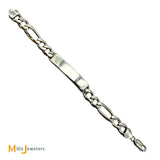 Sterling Silver 925 Figaro Chain Blank ID Bracelet Size 7"