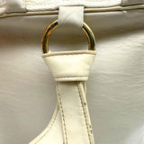 Vintage Chanel Double C Cream Lambskin Drawstring Flap Backpack