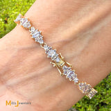 STS Jewelers Inc. 14K Yellow Gold 5.1ctw Tanzanite Marquise Tennis Bracelet