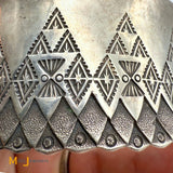 Signed Teepee Stamped Sterling Silver 925 Wide Cuff Bracelet