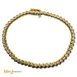 14K Yellow Gold 0.83ctw Round Brilliant Diamond Tennis Bracelet 6.75"