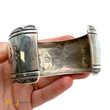 Vintage Thomas Singer Navajo Sterling Silver 925 Bear Cuff Bracelet