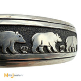 Vintage Thomas Singer Navajo Sterling Silver 925 Three Bear Bracelet