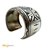 Vintage Thomas Singer Navajo Sterling Silver 925 Bear Cuff Bracelet