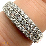 18K White Gold 0.37ctw Diamond 3 Row Band Ring Size 7.75