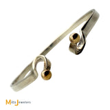 Vintage Tiffany & Co. Sterling Silver 925 and 14K Yellow Gold Trim Hook and Eye Bangle Bracelet