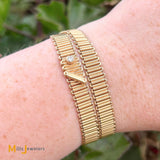 Vintage Tiffany & Co. 18K Rose Gold 0.10ct Diamond Ribbon Wrap Bracelet