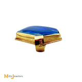 14K Yellow Gold Crazed Asymmetrical Australian Fire Opal Bezel Set Slide Pendant