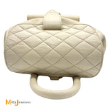Vintage Chanel Double C Cream Lambskin Drawstring Flap Backpack