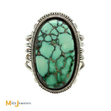 Loren Thomas Begay Sterling Silver 925 Navajo Large 55ct Oval Turquoise Cuff Bracelet