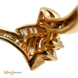 Signed 14K Yellow Gold 0.62ctw Baguette and Round Brilliant Diamond Band Ring Size 6.5