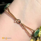14k Yellow Gold Hand-Carved Jade 12.25ctw Link Bracelet Size 7.25