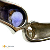 Legend Jewelry 14k White Gold 0.75ct Tanzanite and 0.11ct Diamond Bypass Ring Size 6.75