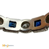 Vintage Platinum 0.64ctw Sapphire and 0.48ctw Diamond Eternity Ring Size 6