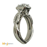 Verragio 14K White Gold .70ct Round Brilliant Diamond 1.02ctw Halo Engagement Ring Size 3.5