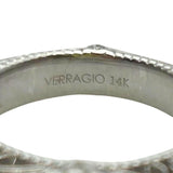 Verragio 14K White Gold .70ct Round Brilliant Diamond 1.02ctw Halo Engagement Ring Size 3.5