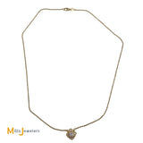 18K Yellow Gold 0.33ct Cushion Diamond 0.16cts Melee Diamond Pendant Necklace