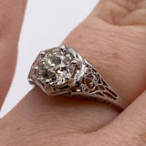Platinum GIA-Certified 1.09ct Old Mine Brilliant Cut Diamond Engagement Ring Size 6.25