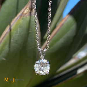14K White Gold 1.63ct GIA-Certified Round Brilliant Diamond Pendant Necklace