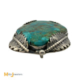 Signed MB Sterling Silver 925 Large Turquoise Belt Buckle