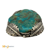 Signed MB Sterling Silver 925 Large Turquoise Belt Buckle