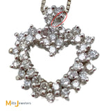14K White Gold .41ctw Diamond Heart Necklace