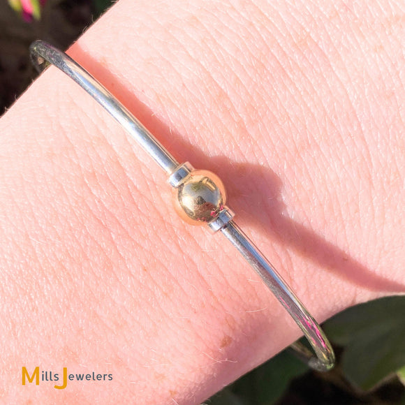 LeStage Cape Cod 14K Yellow Gold Sterling Silver Bangle Bracelet