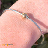 LeStage Cape Cod 14K Yellow Gold Sterling Silver Bangle Bracelet