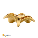 14K Yellow Gold 0.30ctw Diamond Plumeria Flower Pendant