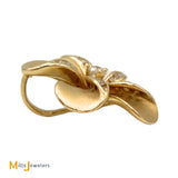 14K Yellow Gold 0.30ctw Diamond Plumeria Flower Pendant
