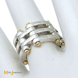 Tiffany & Co. 18K Yellow Gold 925 Sterling Silver Gate Link Ring Size 6.25