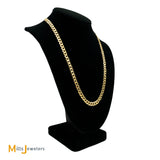 14K Yellow Gold 7mm Cuban Curb Link Chain 22 Inch